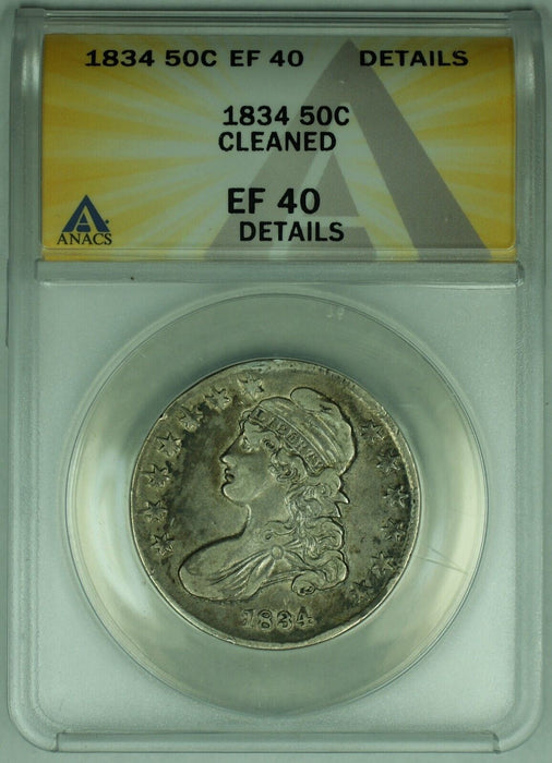 1834 Bust Half Dollar .50C ANACS XF 40 Details