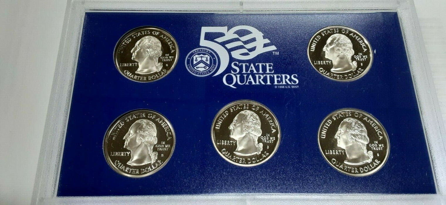 2006-S US Mint Clad Proof State Quarters Set 5 Gem Coins w/Box & COA