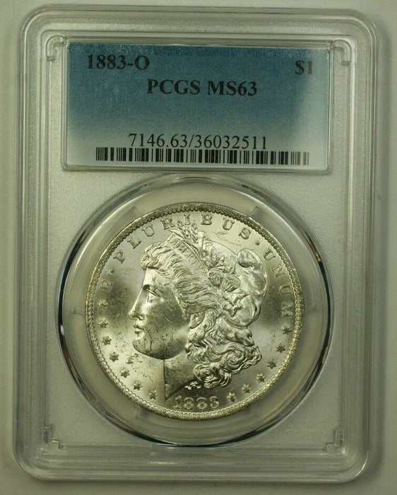 1883-O Morgan Silver Dollar $1 Coin PCGS MS-63 BU Choice Uncirculated (19) A