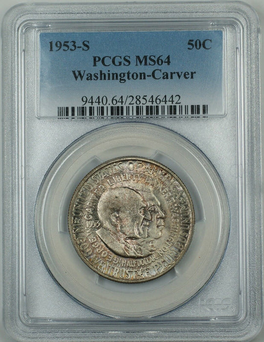 1953-S Washington-Carver Silver Half Dollar Coin PCGS MS-64 Toned (Better Coin)