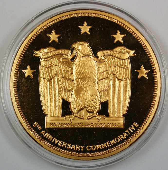 World Trade Center 5th Anniversary Gold & Silver Commemorative Giant Medal 5.5oz