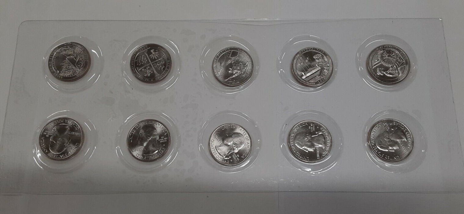 2019 Complete P&D United States ATB Quarters Mint Set Sealed in Original Plastic