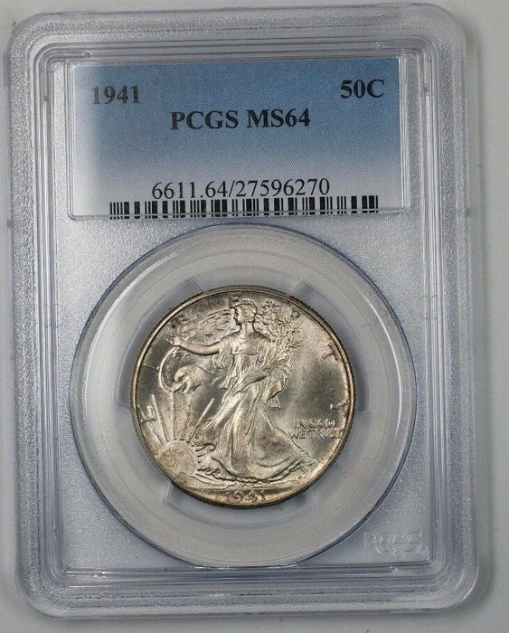 1941 Walking Liberty Silver Half Dollar Coin 50c PCGS MS-64 (Better Coin) 1D