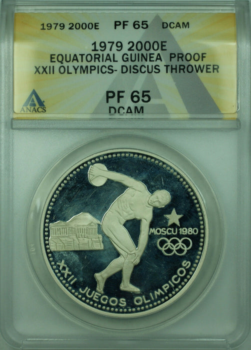 1979 2000 Ekuele Equatorial Guinea Proof Olympic Discus ANACS PF-65 DCAM (WB1)