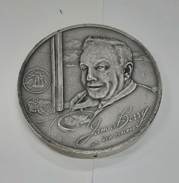 1971 Franklin Mint 6.4 Troy Ounce .925 Silver Medal of James Berry - 63MM