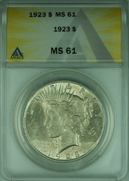 1923 Peace Silver Dollar $1 Coin ANACS MS-61