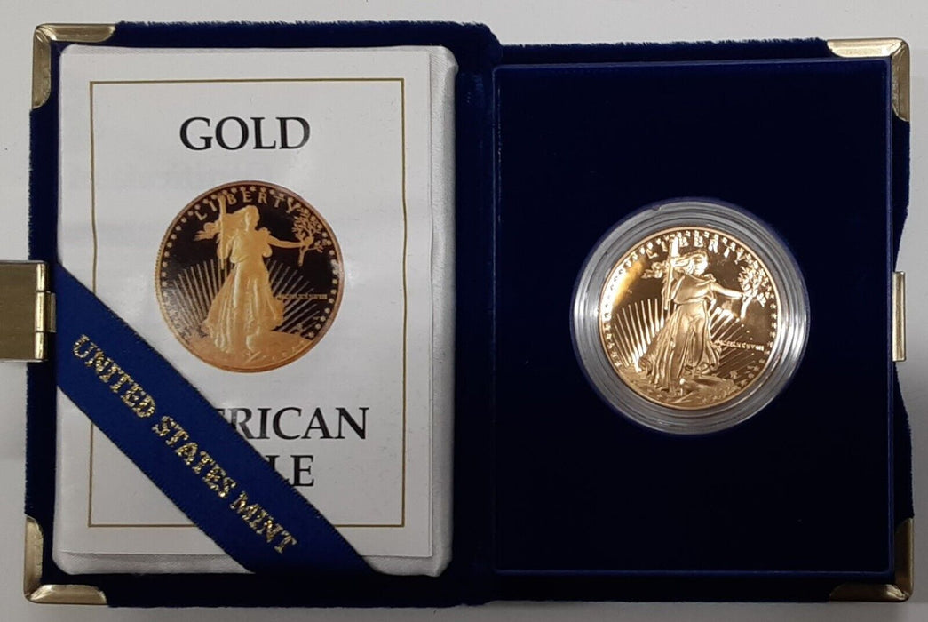1988-W Proof 1 Oz American Gold Eagle $50 Coin w/Box & COA