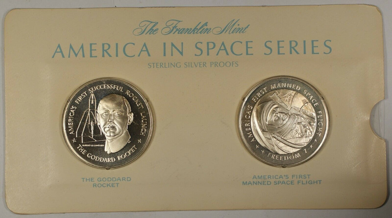 America in Space Series: Goddard Rocket & Freedom 7 Sterling Silver Proof Medals