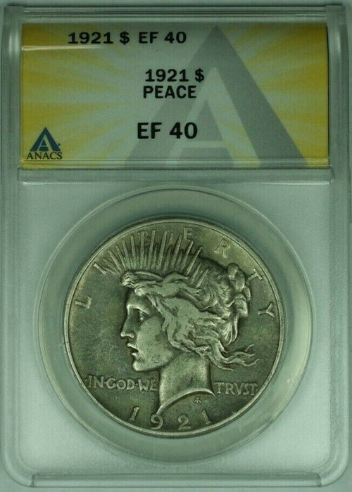 1921 Peace Silver Dollar S$1 ANACS EF-40   (38)