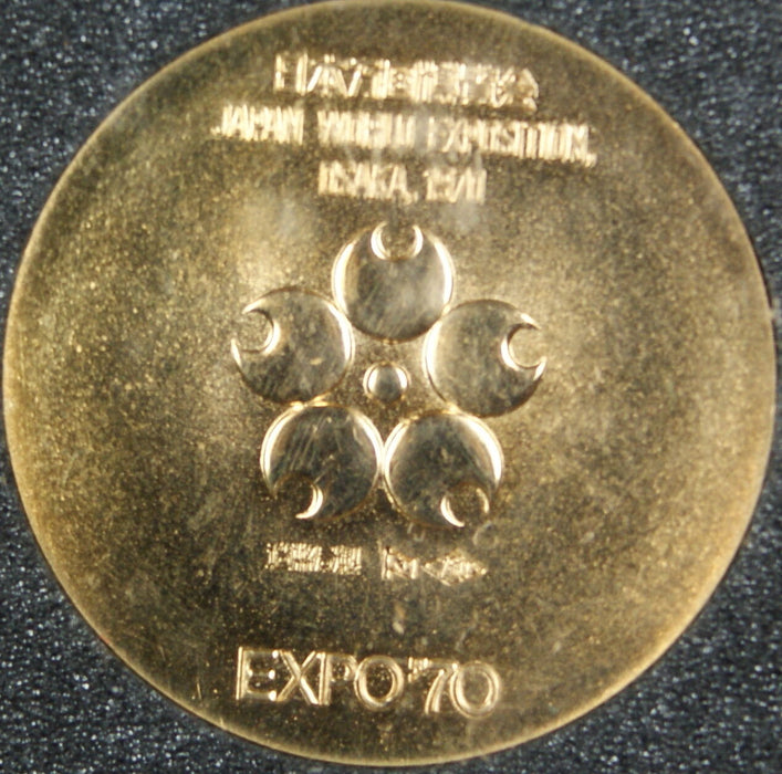 1970 World Expo in Osaka Japan Gold / Silver / Copper Medal Set In Plastic Case