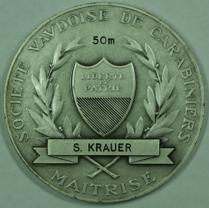 1922 Maitrise Switzerland Silver Swiss Shooting Medal R1863b in Original Case