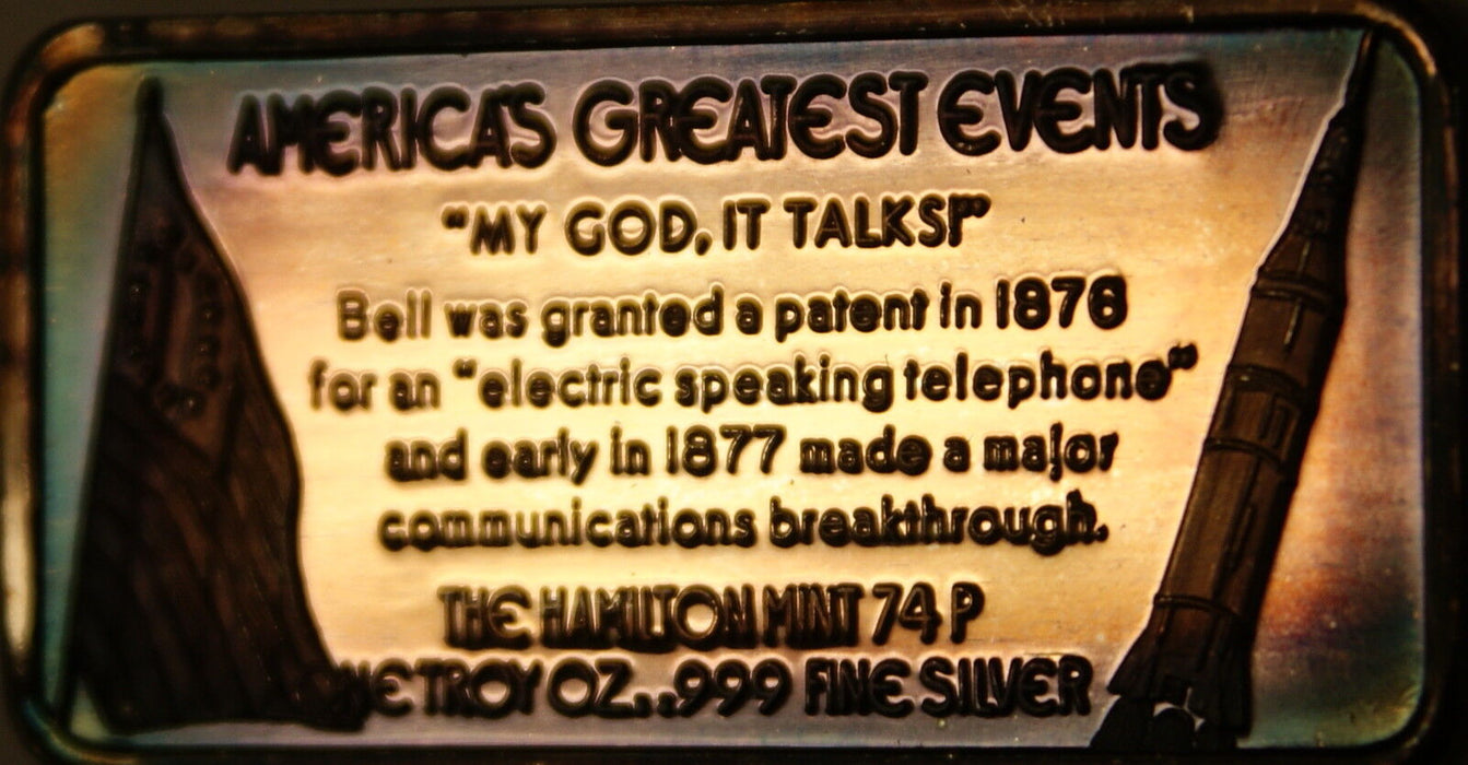 Invention of Phone America's Greatest Events The Hamilton Mint .999 Silver Ingot