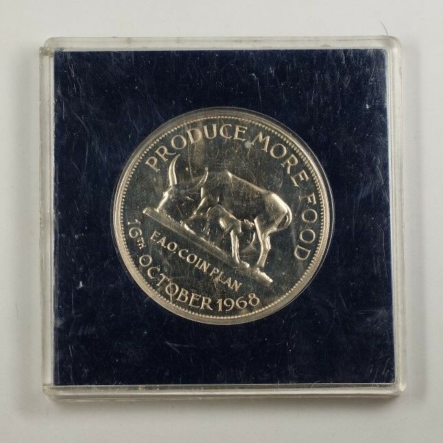 1968 16th October Bank of Uganda FAO Coin Plan Grow More Food 5 Schillings