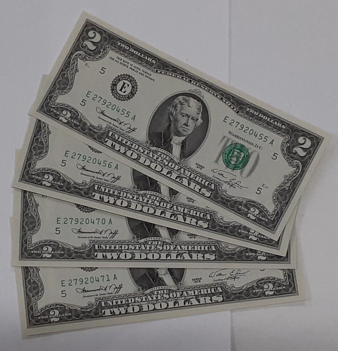 1976 $2 Federal Reserve Notes- Lot of 17 Consecutive Serial Numbers- CU