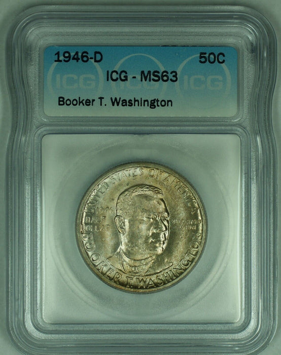 1946-D Booker T. Washington Commemorative 50C Half Dollar ICG MS 63 (50) B