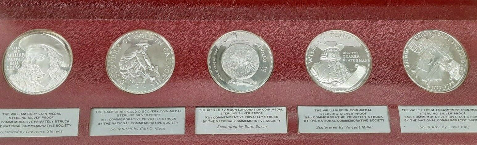 National Commemorative Society Series II Sterling Silver 50 Medal Set Proof