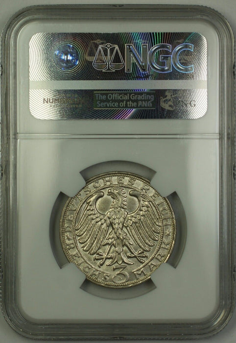 1928D Germany Albrecht Durer 3M Three Marks Silver Coin NGC MS-63