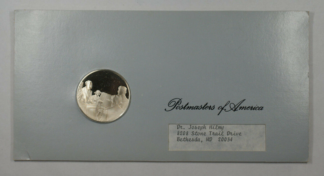 1973 Postmasters Of America Commemorative Silver Medal Progress In Eletronics