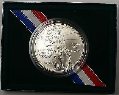 1996-S US Mint Community Service Uncirculated Silver Dollar Commemorative Coin