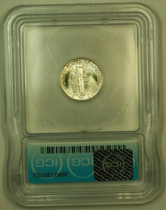 1943 Silver Mercury Dime 10c Coin ICG MS-65 MM