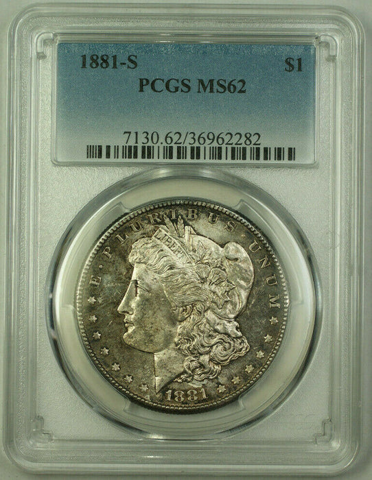 1881-S Morgan Silver Dollar $1 Coin PCGS MS-62 Toned Better Coin (20)