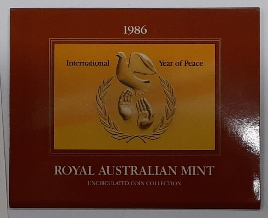 1986 Australian Mint Set 7 UNC Coins in Royal Australian Mint Sleeve