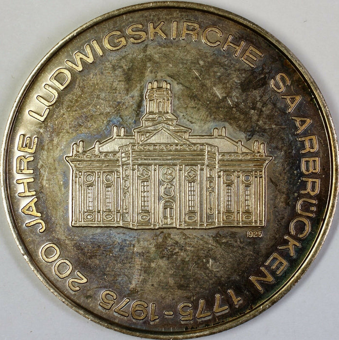 1975 Gem Proof Ludwigskirche German Taler Silver Medal Nicely Toned