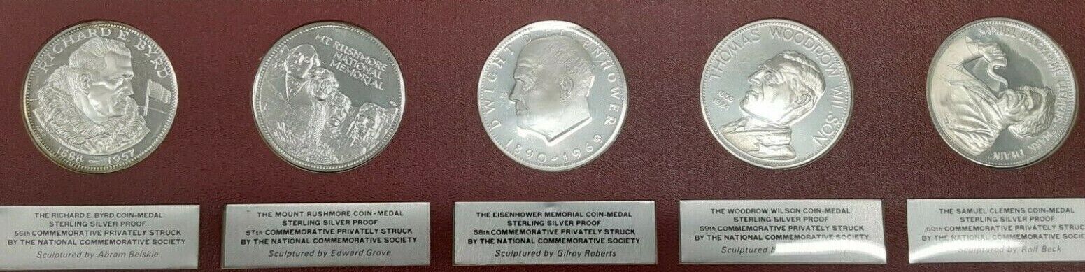 National Commemorative Society Series II Sterling Silver 50 Medal Set Proof