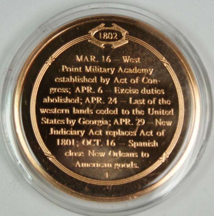 Bronze Proof Medal U.S. Military Acadamy Established March 16 1802