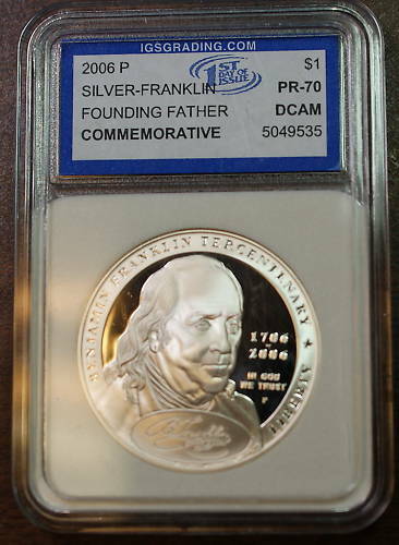 2006 Franklin Founding Father Silver Dollar, Gem Proof