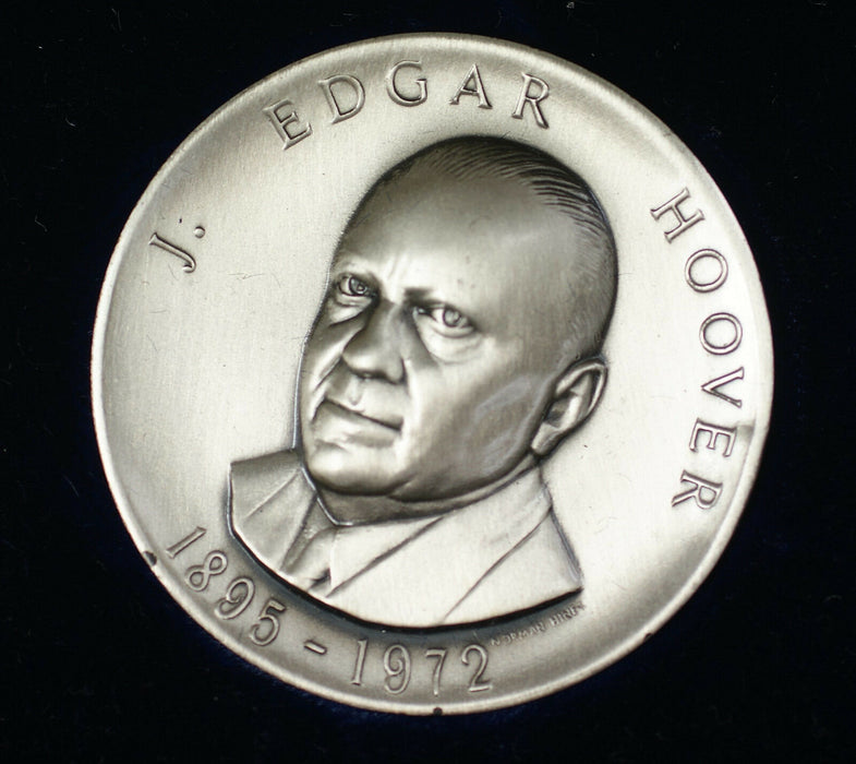 J Edgar Hoover High Relief Director of the FBI .999 Fine Silver Medal Genesis
