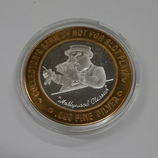 $10 Trump Plaza Gaming Token Fine Silver Ctr/Hollywood Classics-WC Fields