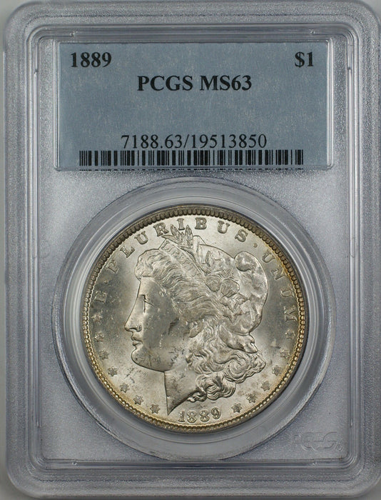 1889 Morgan Silver Dollar $1 Coin PCGS MS-63 (4J)