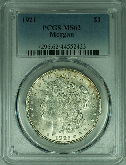 1921 Morgan Silver Dollar Coin $1 PCGS MS-62  (28C)