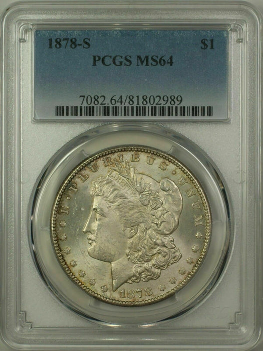 1878-S Morgan Silver Dollar $1 Coin PCGS MS-64 Toned (14)