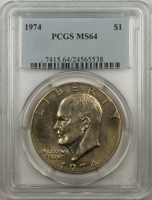 1974 Eisenhower Ike Dollar $1 Coin PCGS MS64 (BR-40 C)