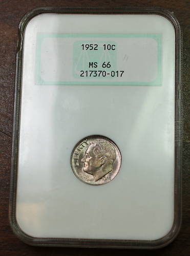 1952 Roosevelt Silver Dime, NGC MS-66