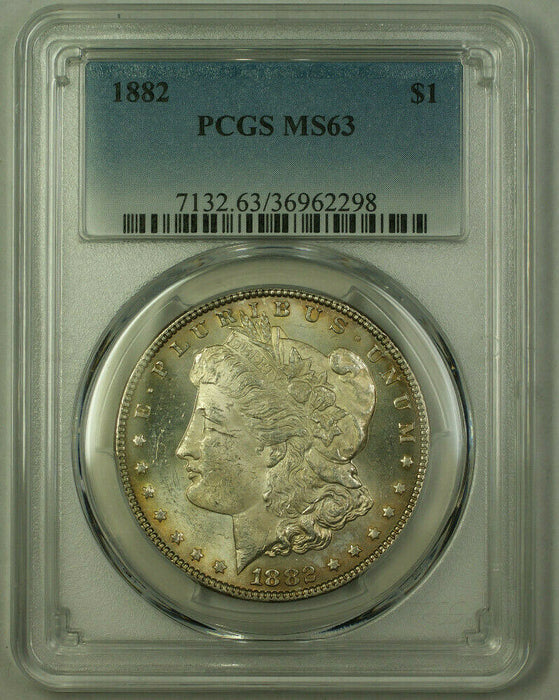 1882 Morgan Silver Dollar $1 Coin PCGS MS-63 Semi PL Prooflike Toned (20)