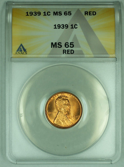 1939 Lincoln Wheat Cent 1C Coin ANACS MS 65 RD (20)