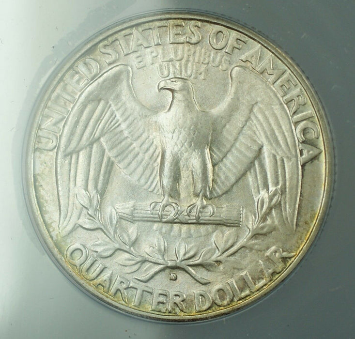 1932-D Silver Washington Quarter ANACS MS-61 (Better Coin SPL) Toned Key Date RF