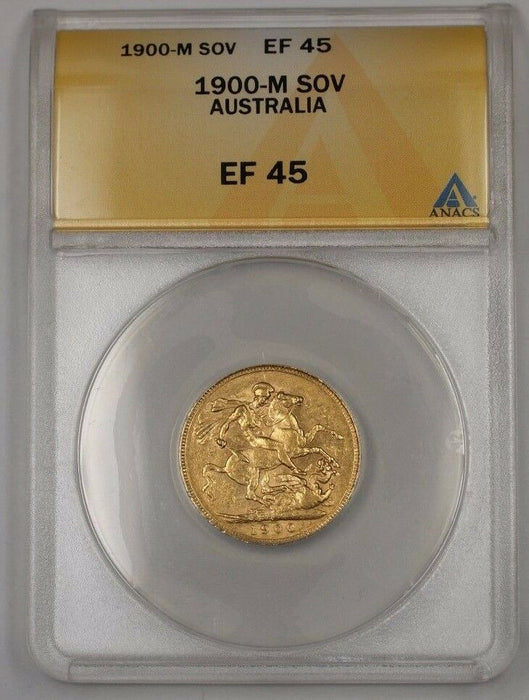 1900-M Australia One Sovereign Gold Coin ANACS EF-45