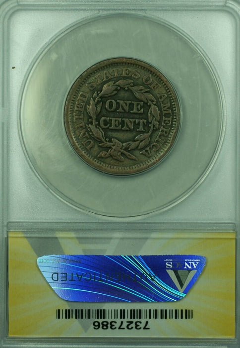 1851 Braided Hair Large Cent  ANACS F-15 Details Damaged  (43)