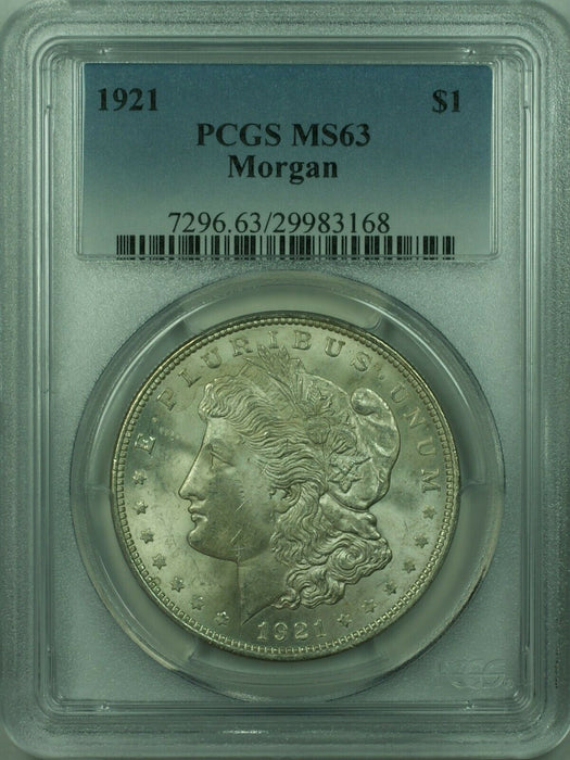 1921 Morgan Silver Dollar $1 Coin PCGS MS-63 (36) ZZ