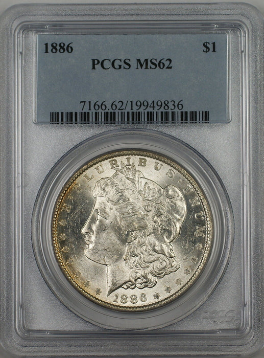 1886 Morgan Silver Dollar $1 PCGS MS-62 Toned Rim (Better Coin) (J) RL