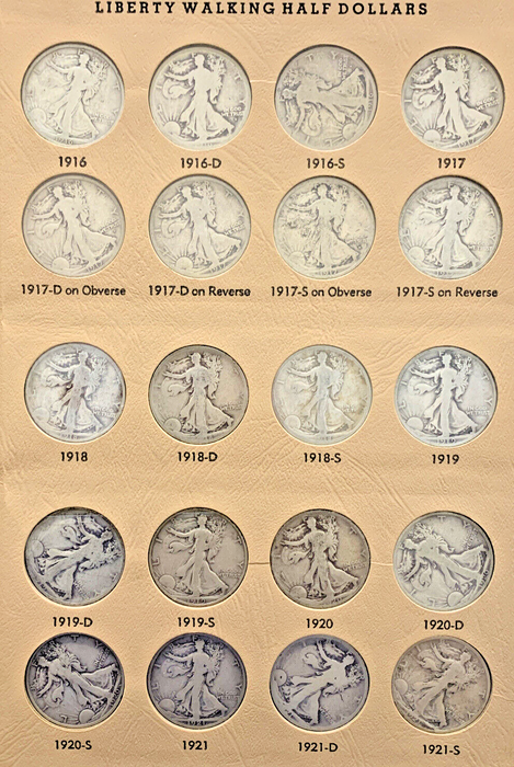 1916-1947 Walking Liberty Half Dollar Complete Set-Dansco Coin Album (B)