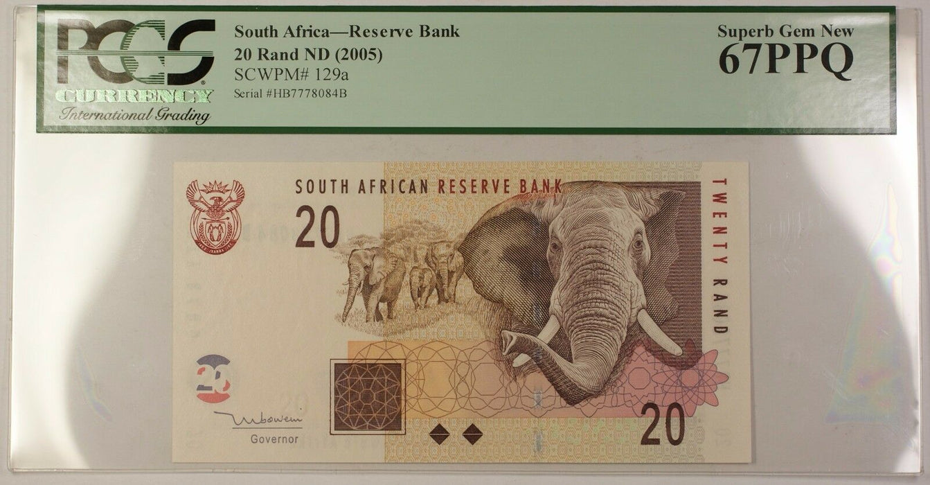 (2005) No Date South Africa 20 Rand Bank Note SCWPM# 129a PCGS Superb Gem 67 PPQ