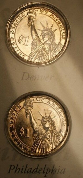 2008 P & D James Monroe Presidential Platinum Edition UNC Set $1 Dollar Coins