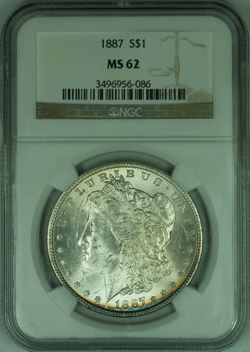 1887 Morgan Silver Dollar $1 NGC MS-62