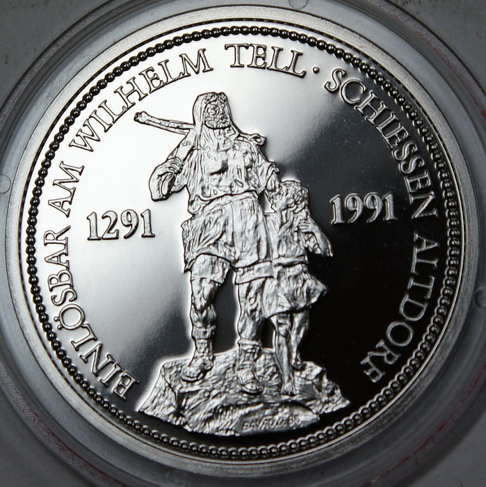 1986 Switzerland 1999 Platinum 1 Oz Proof Coin William Tell Shooting Thaler