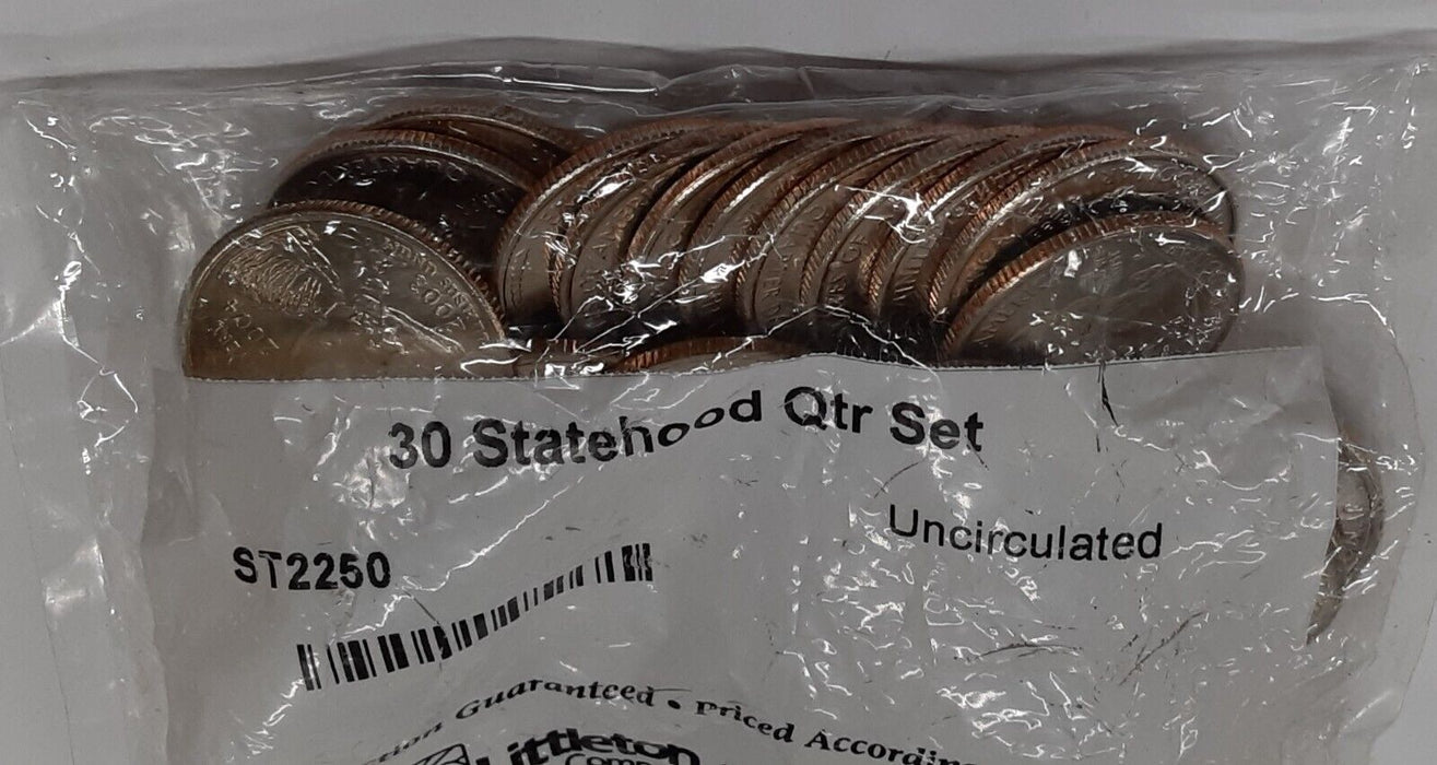 30 Coin P&D Statehood Quarter Set (2000-2003) UNC in Littleton Packaging